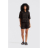 YAYA Woven printed short with elastic waist, washed black dessin