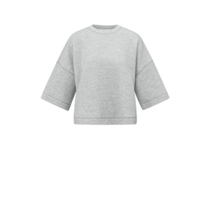 YAYA Short sleeve sweatshirt, soft grey melange YAYA Short sleeve sweatshirt, soft grey melange