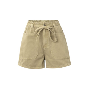 YAYA Garment dye woven high waist cargo short, summer sand YAYA Garment dye woven high waist cargo short, summer sand