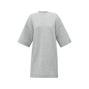 YAYA Short sleeve sweatdress, soft grey melange YAYA Short sleeve sweatdress, soft grey melange
