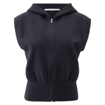 YAYA Sleeveless knitted hoody, inkwell blue