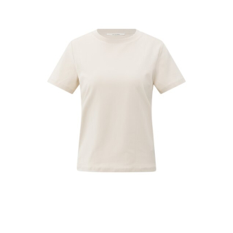 YAYA T-shirt with stitch details, chalk white