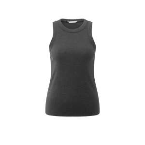 YAYA Rib singlet with metallic coat, inkwell blue