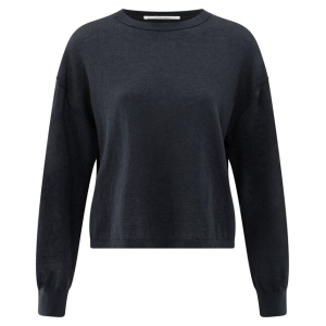 YAYA Textured round neck sweater long sleeve, inkwell blue