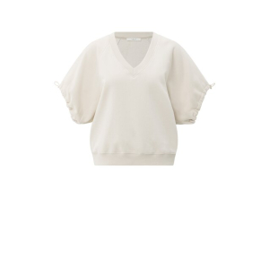 YAYA V-neck sweatshirt with elastic, chalk white