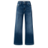 YAYA high waist wide denim w. tape - L30, dark blue denim