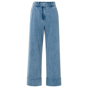 YAYA Denim pantalon w roll up - L34, blue denim