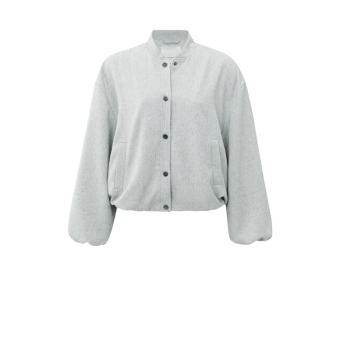 YAYA Woven oversized jacket, light grey melange