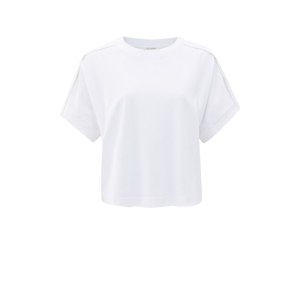 YAYA Jersey top with folded detail, pure white 