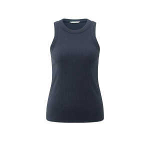 YAYA  Rib singlet with metallic coat, oyster black