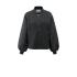 YAYA Fleece jacket with nylon bomber, oyster black