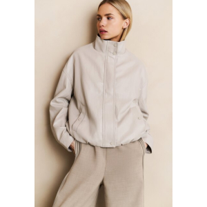 YAYA Faux leather jacket with baloon effect, chalk white