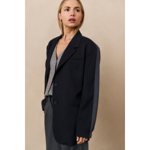 YAYA Woven loose fit blazer, inkwell blue