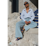 By-bar jule stripe blouse, blue seer stripe