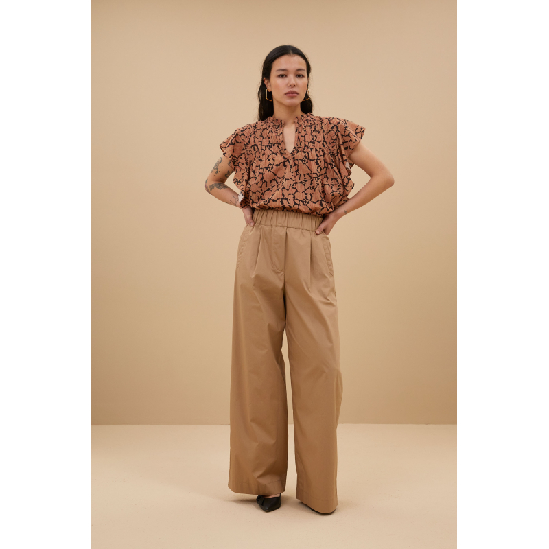 By-bar benji poplin pants, camel