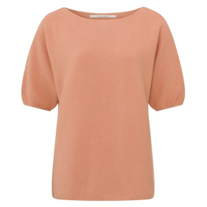 YAYA Sweater with short sleeves, dusty coral orange