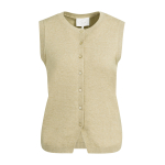 YAYA Gebreide spencer met knopen gray green
