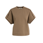 YAYA Mouwloos sweatshirt met plooien op de schouder brown