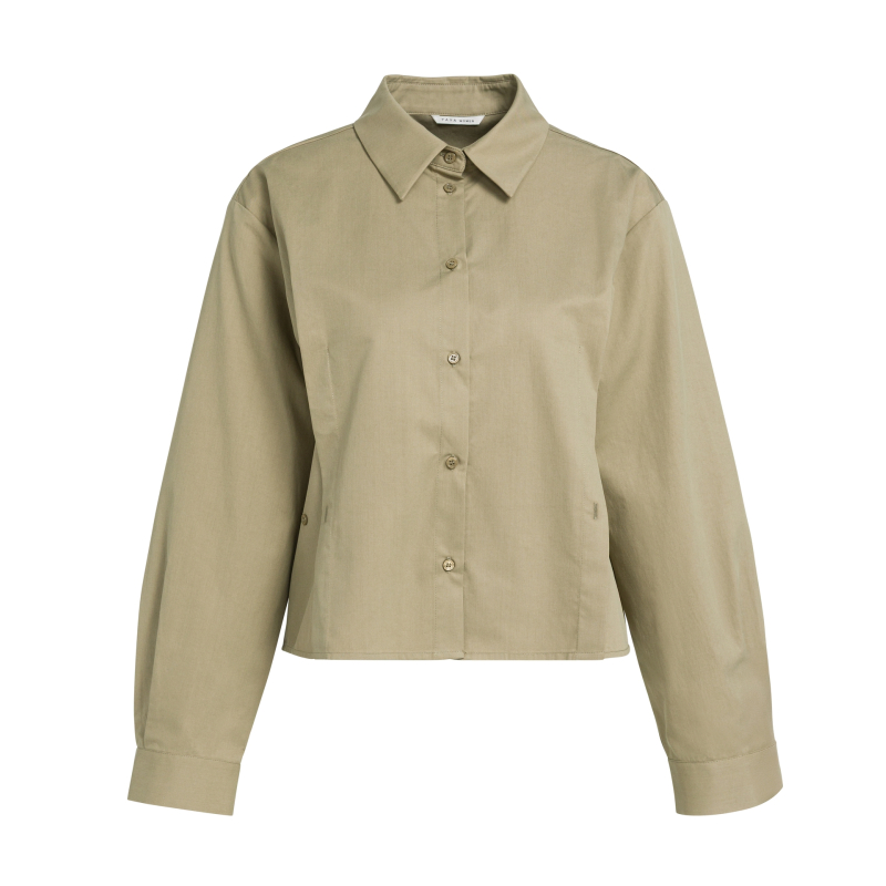 YAYA Poplin blouse met knoopdetails green