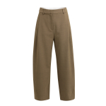 YAYA Geweven broek met rechte pijpen en plooien brown