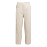 YAYA Kunstleren broek met wortelmodel en siernaden cashmere grey