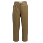 YAYA Kunstleren broek met wortelmodel en siernaden brown