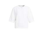 YAYA Trui met korte mouwen en ribboord pure white