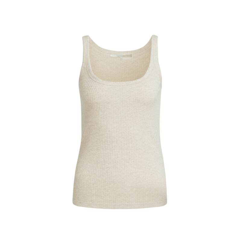 YAYA Singlet met gebreide look cashmere grey