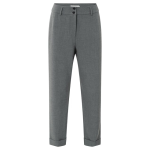 YAYA Woven high waist straight fit, black oyster melange
