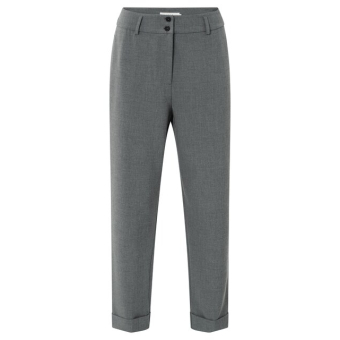 YAYA Woven high waist straight fit, black oyster melange