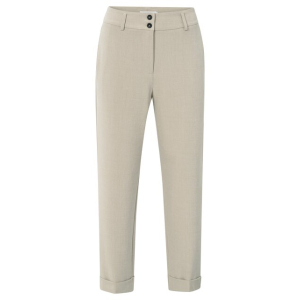 YAYA Woven high waist straight fit, sand melange