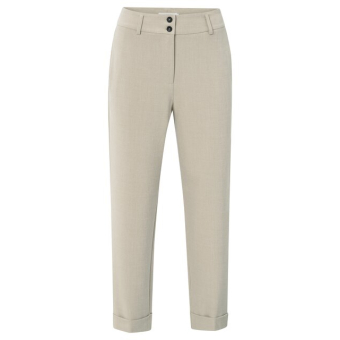 YAYA Woven high waist straight fit, sand melange