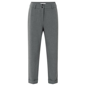 YAYA Woven high waist straight fit, black oyster melange