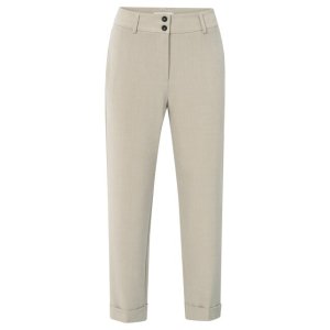 YAYA Woven high waist straight fit, sand melange