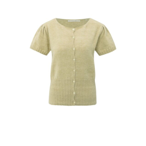 YAYA Short sleeve cardigan, pale olive green
