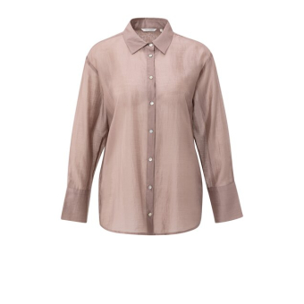 YAYA Sheer blouse with back slit, blush pink