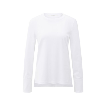YAYA Long sleeve jersey top, pure white