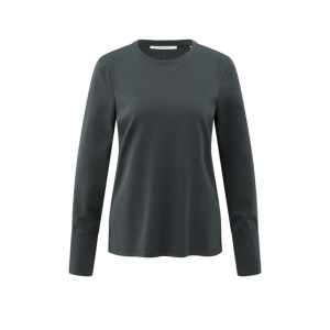 YAYA Long sleeve jersey top, oyster black