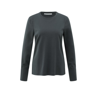YAYA Long sleeve jersey top, oyster black