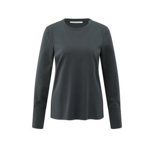 YAYA Long sleeve jersey top, oyster black