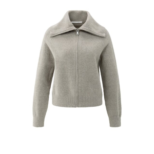 YAYA Cardigan with zipper, brownish grey