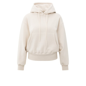 YAYA Hoodie with pleated bottom, chalk white