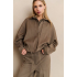 YAYA Blouse jacket with waist pleat, capers melange