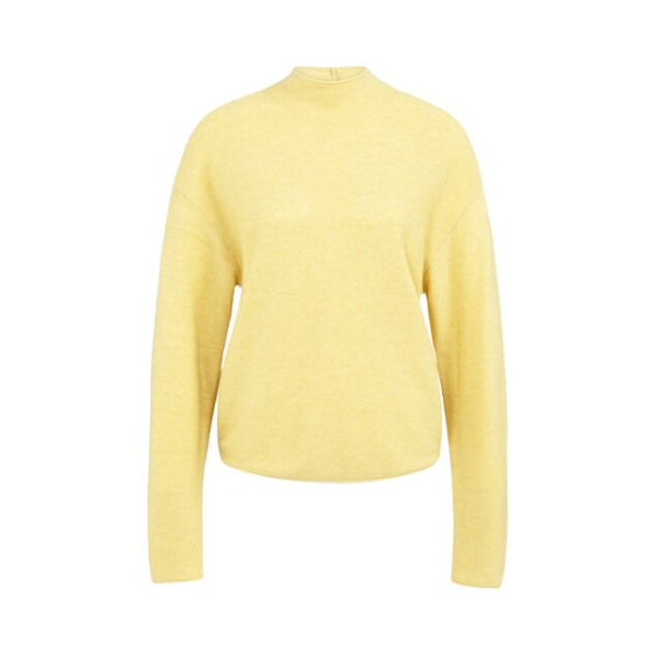 YAYA Sweater with buttoned back dried moss green melange