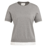 YAYA Knitted top with double hem grijs