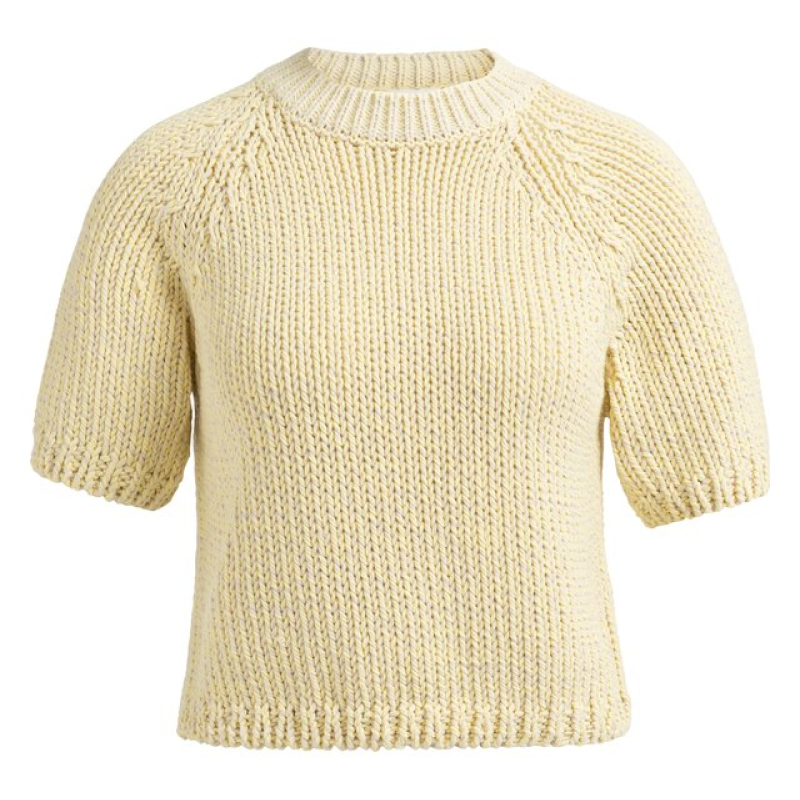 YAYA Chunky knit sweater reed yellow dessin