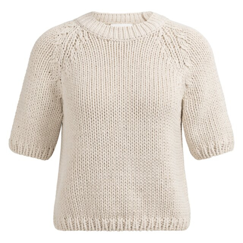 YAYA Chunky knit sweater kit beige