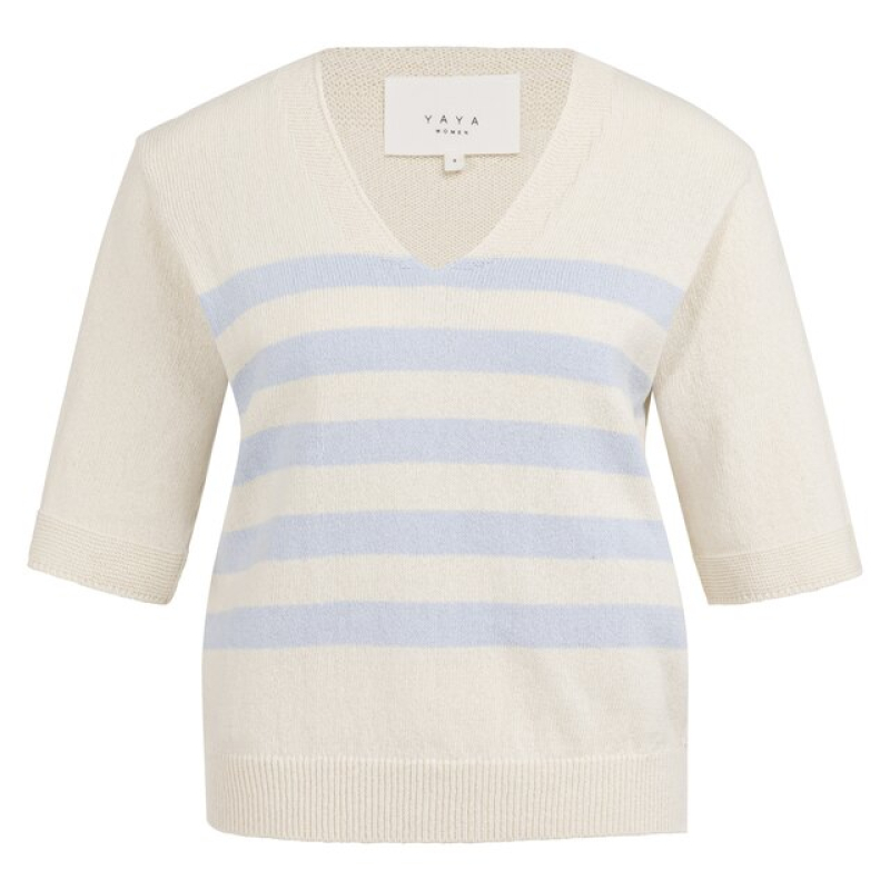 YAYA Sweater with blue stripes