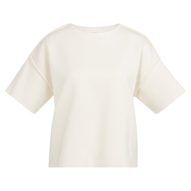 YAYA Sweater with short sleeves ecru