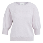 YAYA Sweater with tonal artwork gray lilac melange